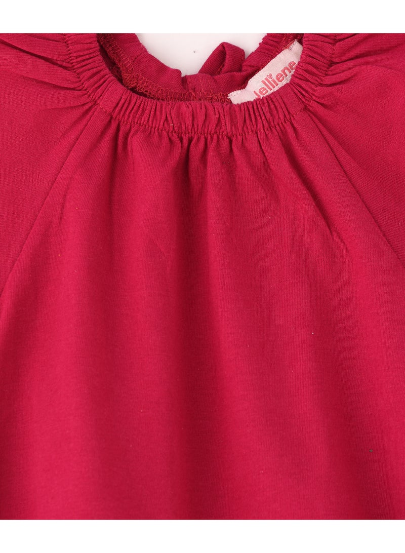 Jelliene Girls Red Knit Flutter Sleeve Top - Image 3